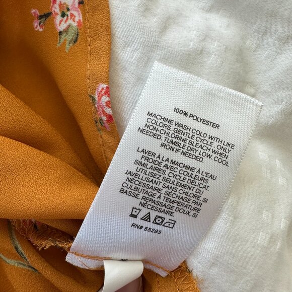 Express Women's Floral Loose V Neck Long Sleeve Blouse Size Small - Picture 6 of 6